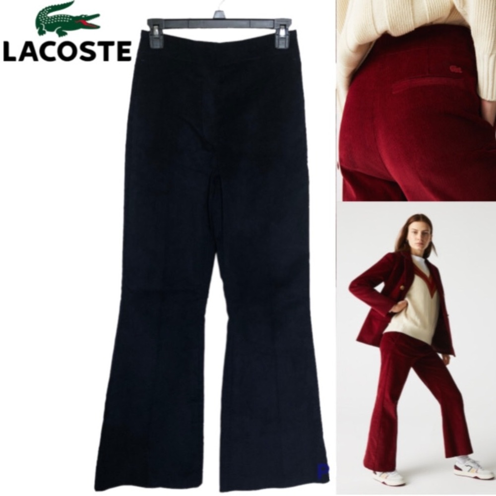 LACOSTE Women’s Corduroy Flare Pants Navy Size 32/XS.